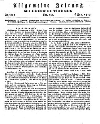 Allgemeine Zeitung Freitag 6. Juni 1817