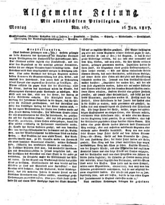 Allgemeine Zeitung Montag 16. Juni 1817