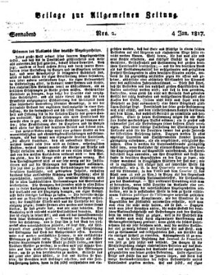 Allgemeine Zeitung Samstag 4. Januar 1817