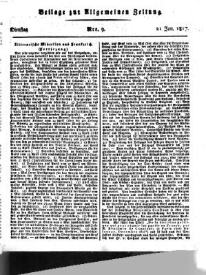 Allgemeine Zeitung Dienstag 21. Januar 1817