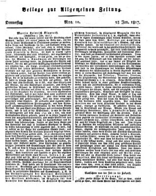 Allgemeine Zeitung Donnerstag 23. Januar 1817