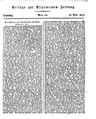 Allgemeine Zeitung Donnerstag 13. Februar 1817