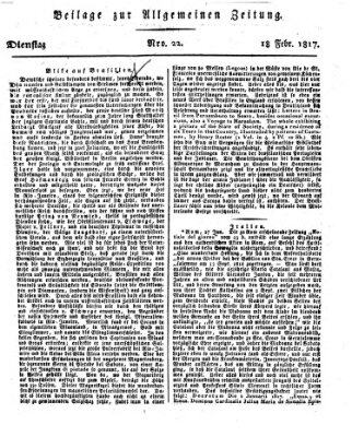 Allgemeine Zeitung Dienstag 18. Februar 1817