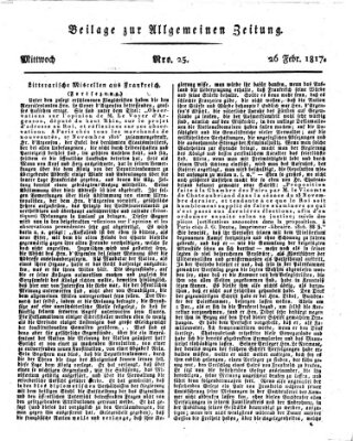 Allgemeine Zeitung Mittwoch 26. Februar 1817