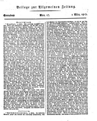 Allgemeine Zeitung Samstag 1. März 1817