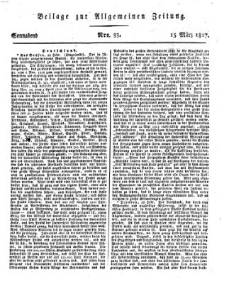 Allgemeine Zeitung Samstag 15. März 1817