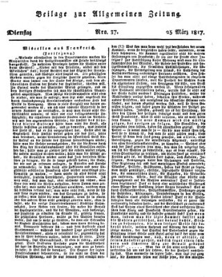 Allgemeine Zeitung Dienstag 25. März 1817