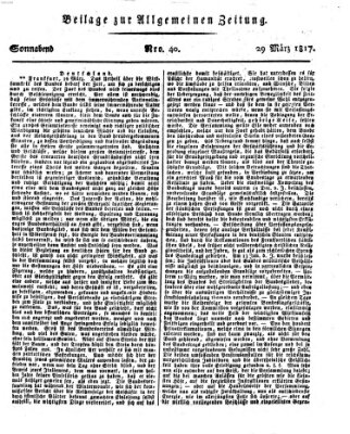 Allgemeine Zeitung Samstag 29. März 1817