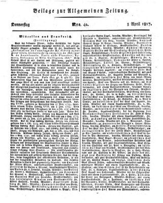 Allgemeine Zeitung Donnerstag 3. April 1817