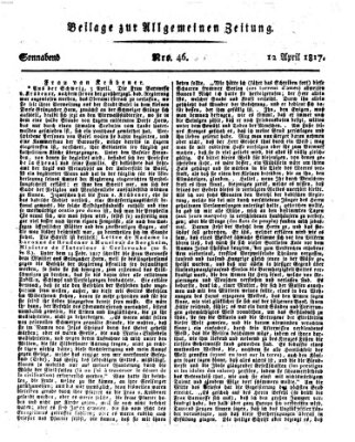 Allgemeine Zeitung Samstag 12. April 1817