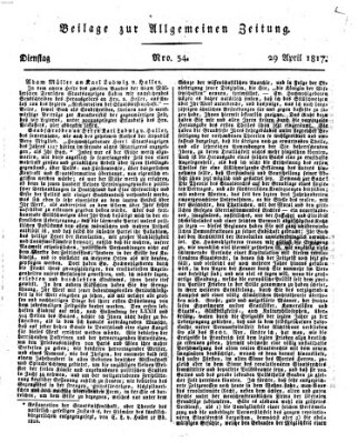 Allgemeine Zeitung Dienstag 29. April 1817