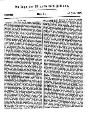 Allgemeine Zeitung Donnerstag 26. Juni 1817