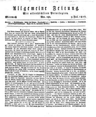 Allgemeine Zeitung Mittwoch 9. Juli 1817
