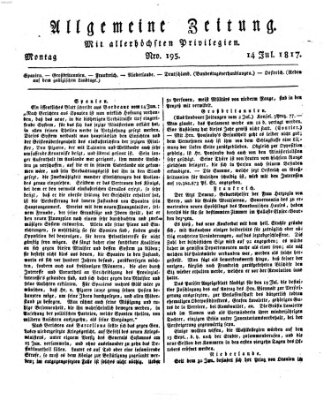 Allgemeine Zeitung Montag 14. Juli 1817