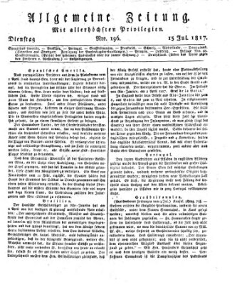 Allgemeine Zeitung Dienstag 15. Juli 1817