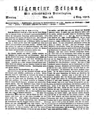 Allgemeine Zeitung Montag 4. August 1817