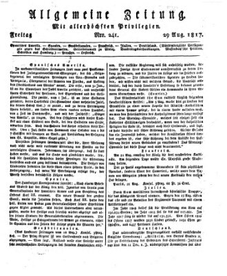 Allgemeine Zeitung Freitag 29. August 1817
