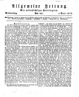 Allgemeine Zeitung Donnerstag 4. September 1817