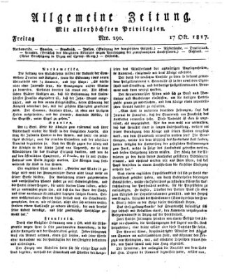 Allgemeine Zeitung Freitag 17. Oktober 1817