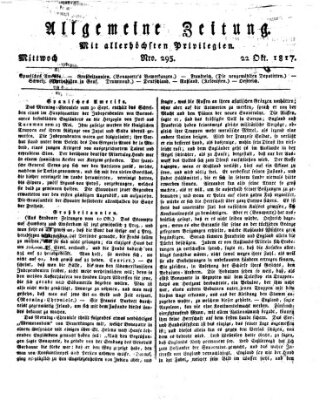 Allgemeine Zeitung Mittwoch 22. Oktober 1817