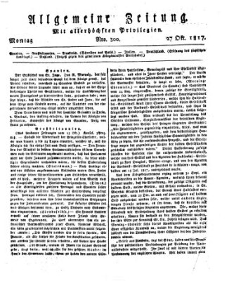 Allgemeine Zeitung Montag 27. Oktober 1817