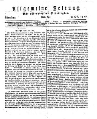 Allgemeine Zeitung Dienstag 28. Oktober 1817