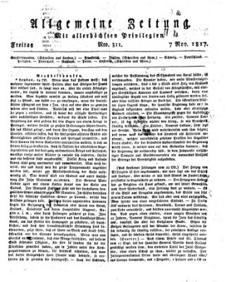 Allgemeine Zeitung Freitag 7. November 1817