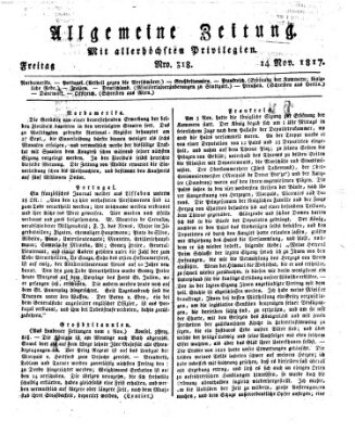 Allgemeine Zeitung Freitag 14. November 1817