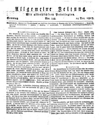 Allgemeine Zeitung Sonntag 14. Dezember 1817