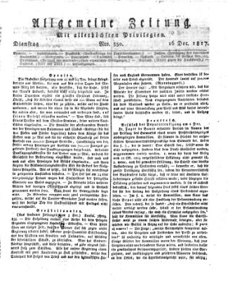 Allgemeine Zeitung Dienstag 16. Dezember 1817