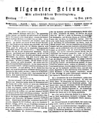 Allgemeine Zeitung Freitag 19. Dezember 1817