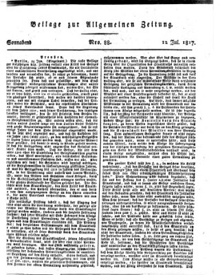 Allgemeine Zeitung Samstag 12. Juli 1817