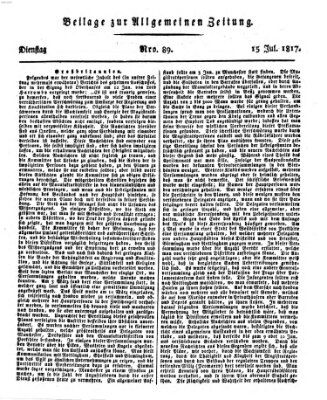 Allgemeine Zeitung Dienstag 15. Juli 1817