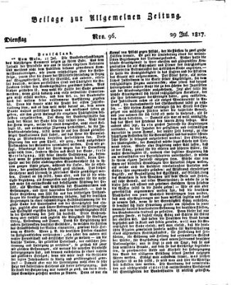 Allgemeine Zeitung Dienstag 29. Juli 1817