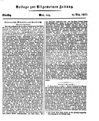 Allgemeine Zeitung Dienstag 19. August 1817