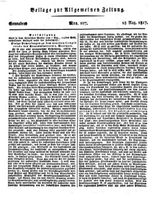 Allgemeine Zeitung Samstag 23. August 1817