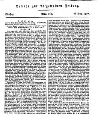 Allgemeine Zeitung Dienstag 26. August 1817