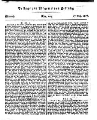 Allgemeine Zeitung Mittwoch 27. August 1817