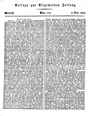 Allgemeine Zeitung Mittwoch 3. September 1817