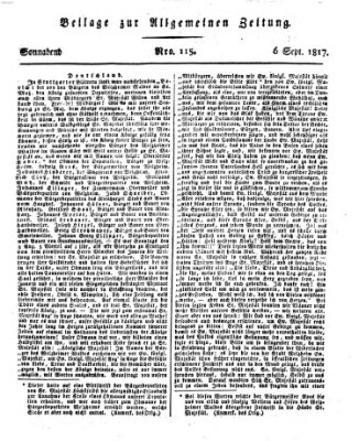 Allgemeine Zeitung Samstag 6. September 1817