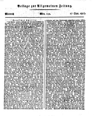 Allgemeine Zeitung Mittwoch 17. September 1817