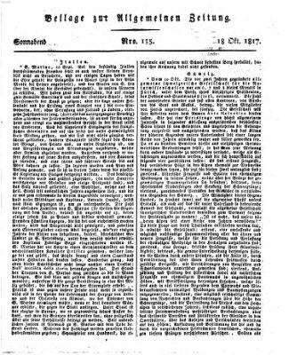 Allgemeine Zeitung Samstag 18. Oktober 1817