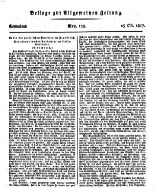 Allgemeine Zeitung Samstag 25. Oktober 1817