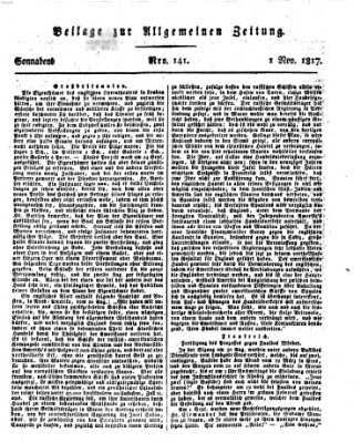 Allgemeine Zeitung Samstag 1. November 1817