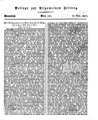 Allgemeine Zeitung Samstag 22. November 1817