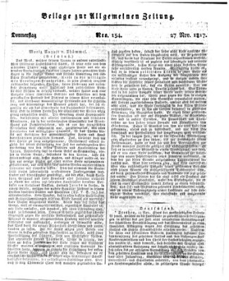 Allgemeine Zeitung Donnerstag 27. November 1817