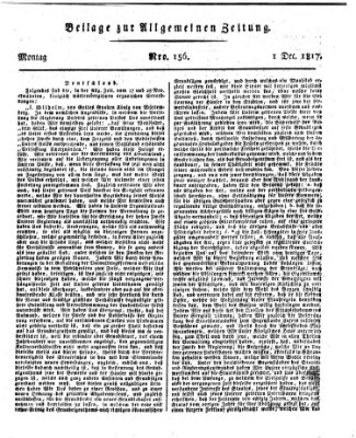 Allgemeine Zeitung Montag 1. Dezember 1817