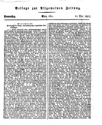 Allgemeine Zeitung Donnerstag 11. Dezember 1817