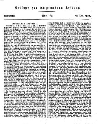 Allgemeine Zeitung Donnerstag 18. Dezember 1817