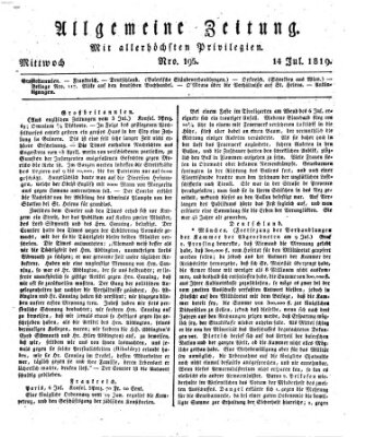 Allgemeine Zeitung Mittwoch 14. Juli 1819